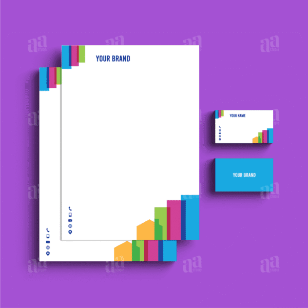 Colorful Modern Real Estate Stationery Template, vector strationery.