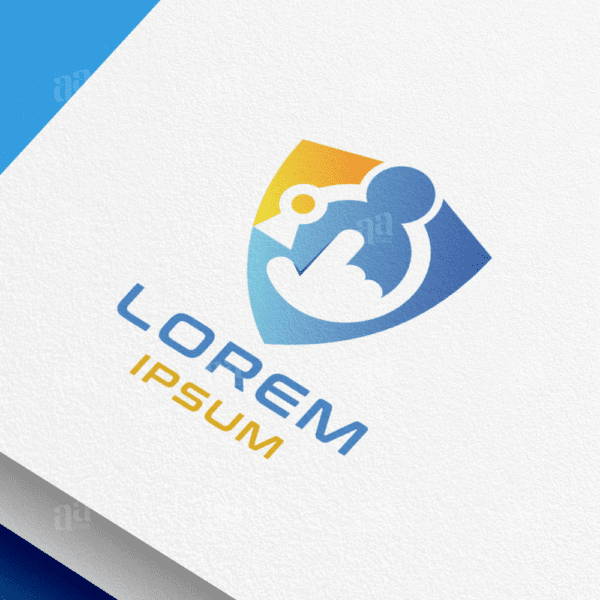 Modern Data Protect Logo Template, digital security logo template.