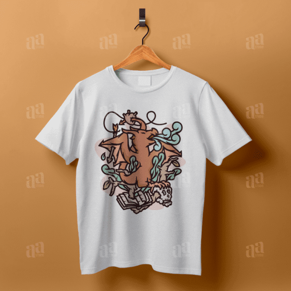 Fun Dragon Cartoon Illustration, myth vector illustration.