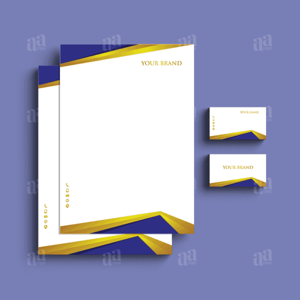 Elegant Gold Stationery Template, vector stationery.
