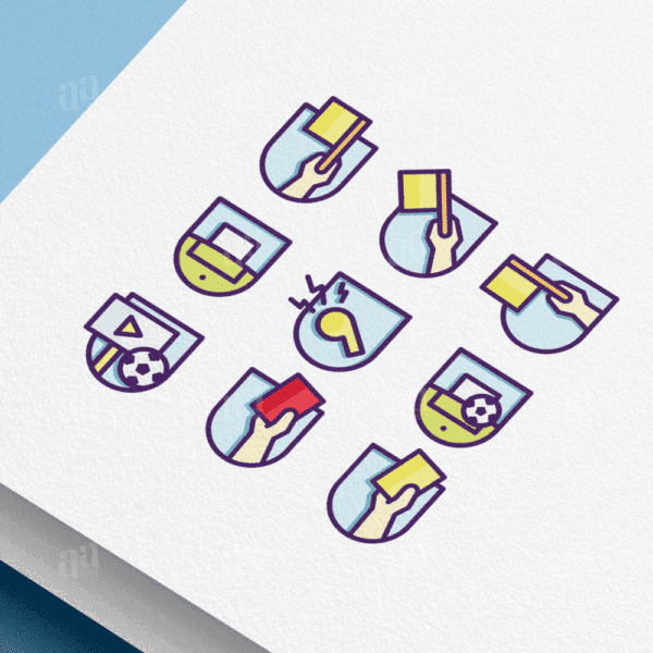 Modern Football Icon Collection, sport vector icon set.
