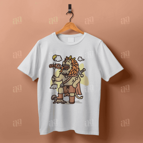 Fun Lion Cartoon Illustration, animal vector illustration.