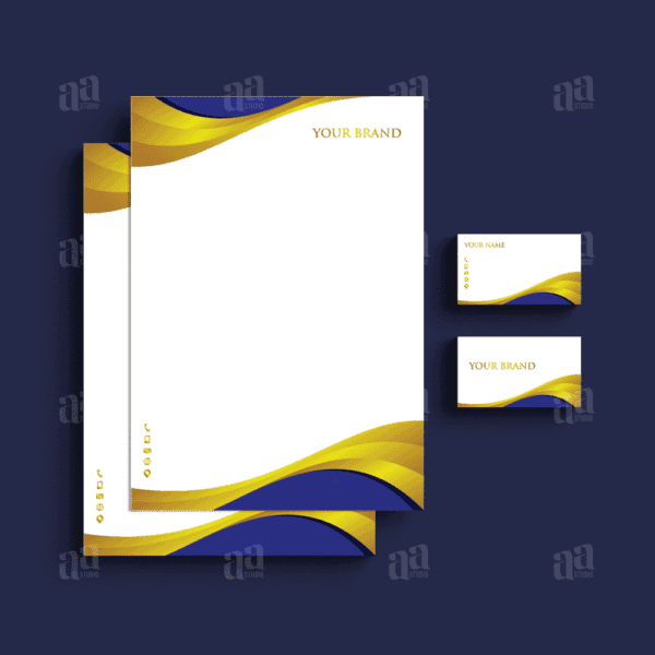Luxury Gold Stationery Template, vector stationery design.