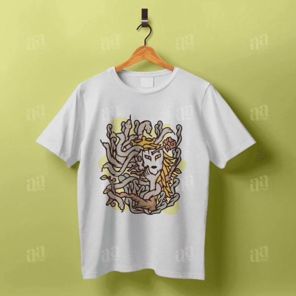 Fun Medusa Cartoon Illustration, myth vector illustration.