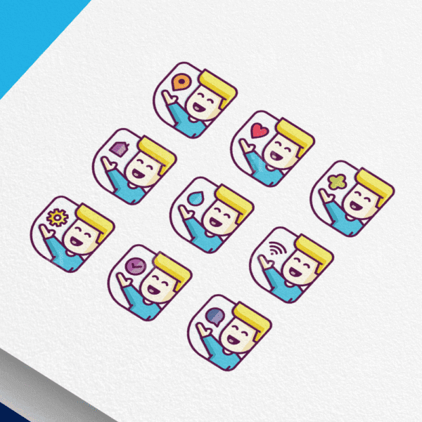 Modern Men Customer Service Icon Collection, business vector icon set.