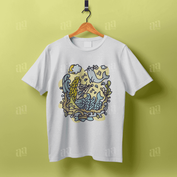 Fun Mermaid Cartoon Illustration, mascot vector illustration.