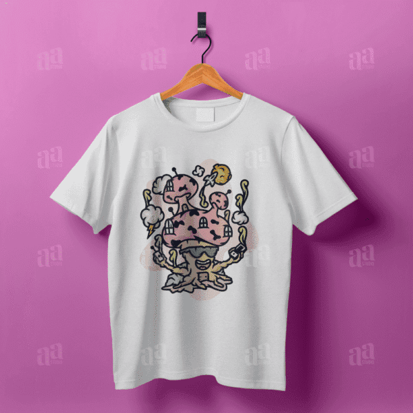 Fun Mushroom Cartoon Illustration, mascot vector illustration.