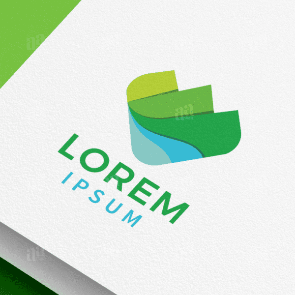 Modern Water Mountains Logo Template, nature logo template.