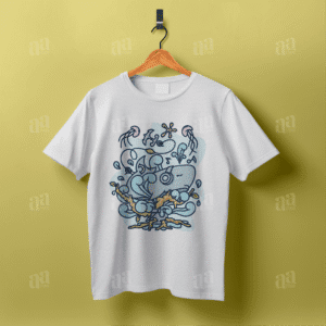 Whale Cartoon Illustration (T-shirt Design)