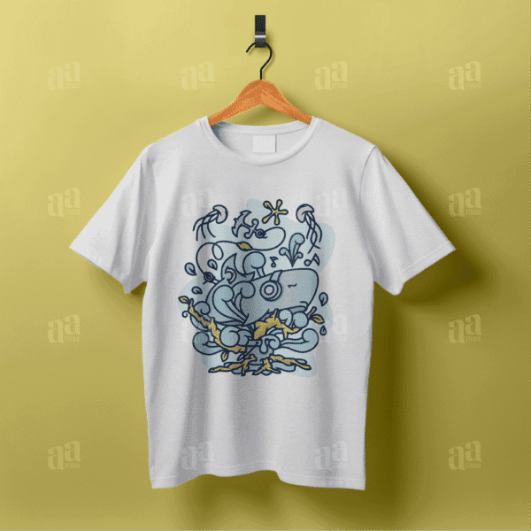 Fun Whale Cartoon Illustration, animal vector illustration.
