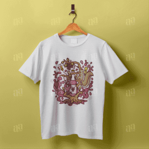 Wine Tree Cartoon Illustration (T-shirt Design)