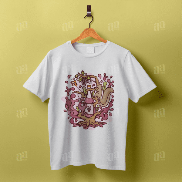 Fun Wine Tree Cartoon Illustration, winery vector illustration.