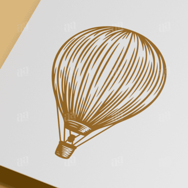 Elegant and Luxury Air Balloon Illustration, vector illustration.
