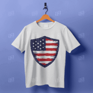 America Flag Shield Illustration