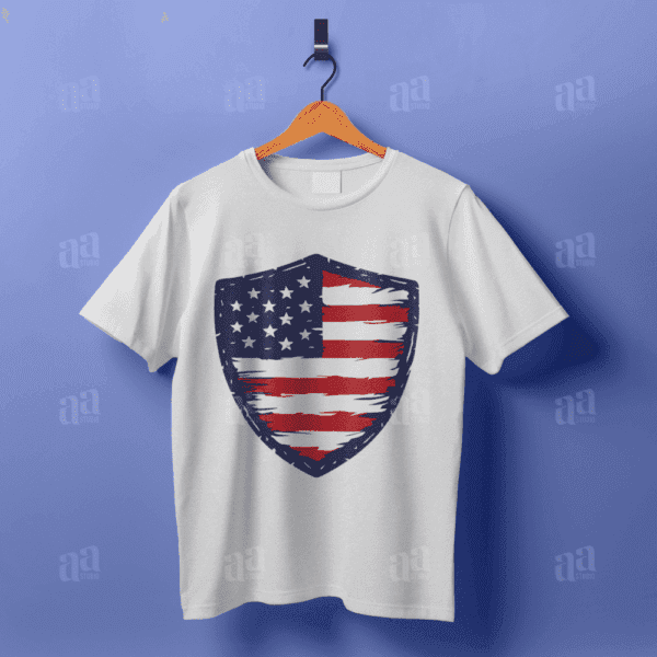 Vintage Hand America Flag Shield Illustration, vector illustration.