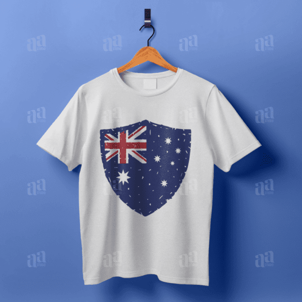 Vintage Hand Drawn Australia Flag Shield Illustration, vector illustration.