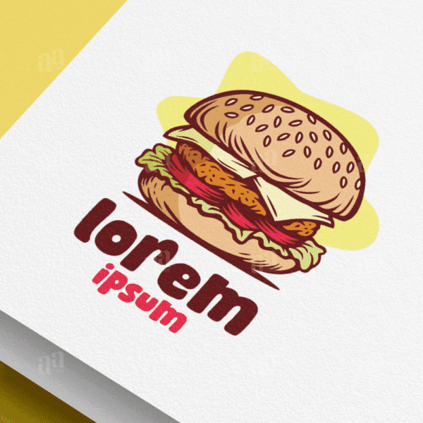 Modern Burger Logo Template, food logo template.