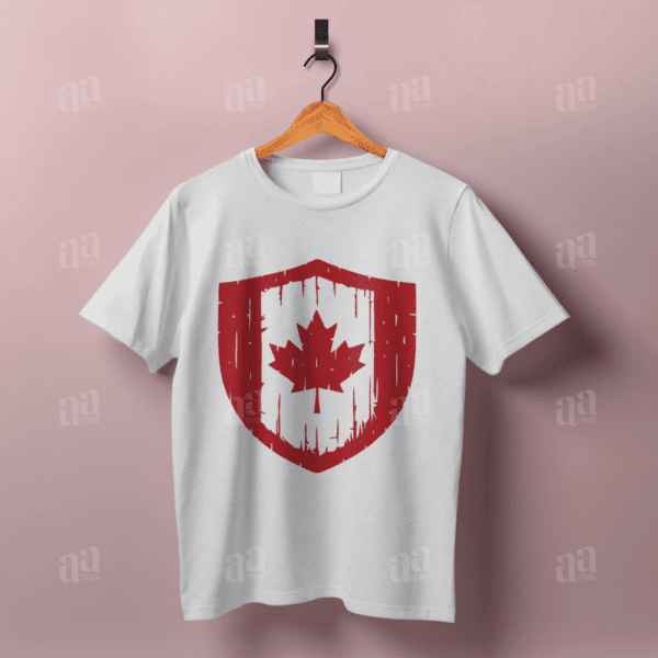 Vintage Hand Drawn Canada Flag Shield Illustration, vector illustration.