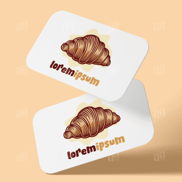 Modern Croissant Logo Template, food logo template.