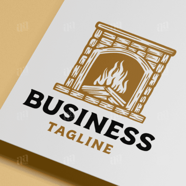 Elegant and Luxury Fireplace Logo Template, construction logo template.