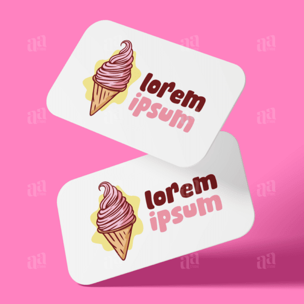 Modern Ice Cream Logo Template, dessert logo template.