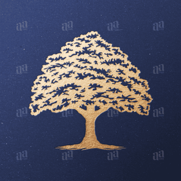 Elegant and Luxury Oak Tree Illustration, vector Illustration.