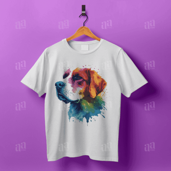 Modern Colorful Watercolor Dog Illustration, animal vector illustration.
