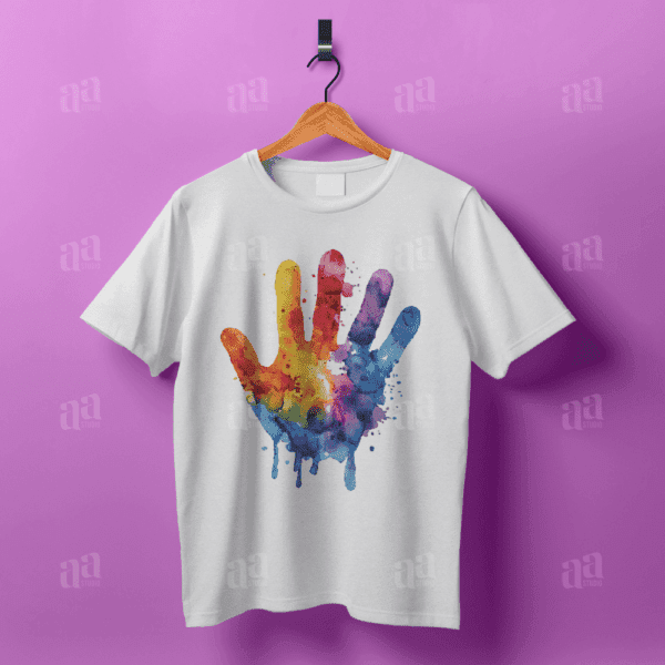 Modern Colorful Watercolor Hand Palm Illustration, vector illustration.