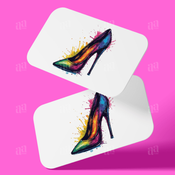 Modern Colorful Watercolor High Heels Illustration, vector illustration.