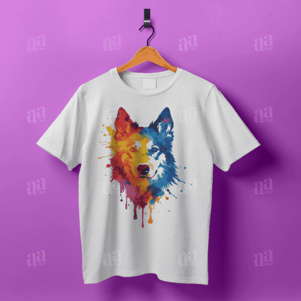 Modern Colorful Watercolor Husky Illustration, dog vector illustration.