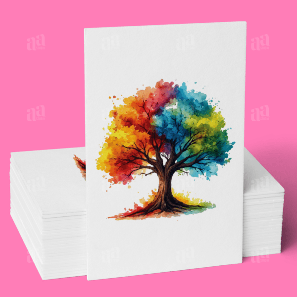 Modern Colorful Watercolor Oak Tree Illustration, nature vector illustration.