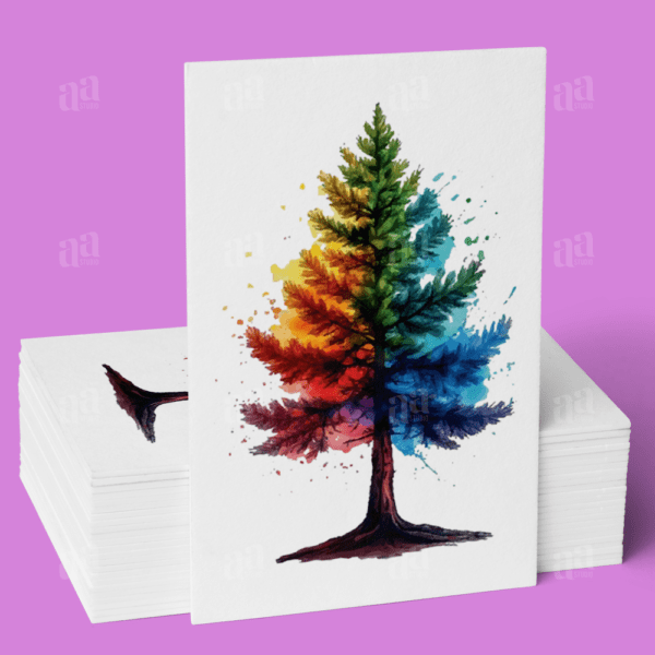 Modern Colorful Watercolor Pine Tree Illustration, nature vector illustration.