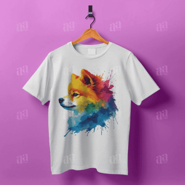Modern Colorful Watercolor Pomeranian Illustration, animal vector illustration.