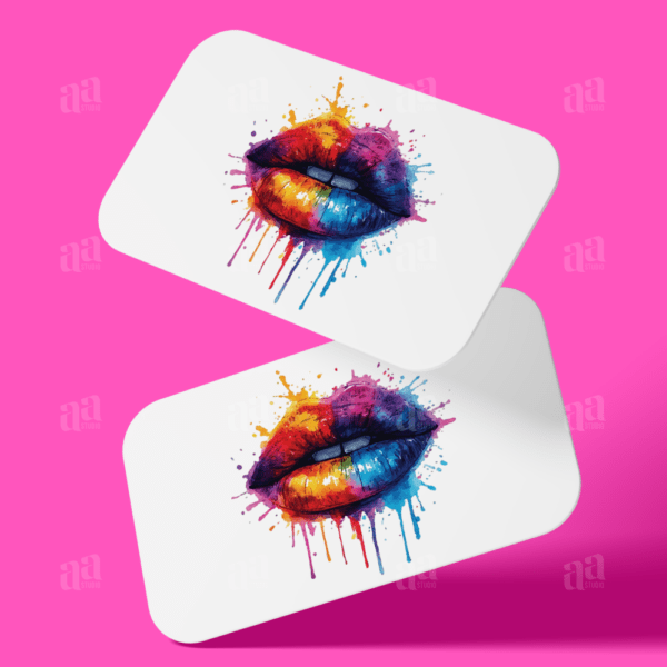 Modern Colorful Watercolor Woman Lips Illustration, fashion vector illustration.