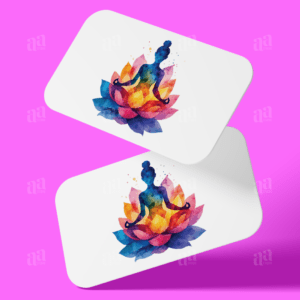 Watercolor Woman Yoga Lotus Illustration