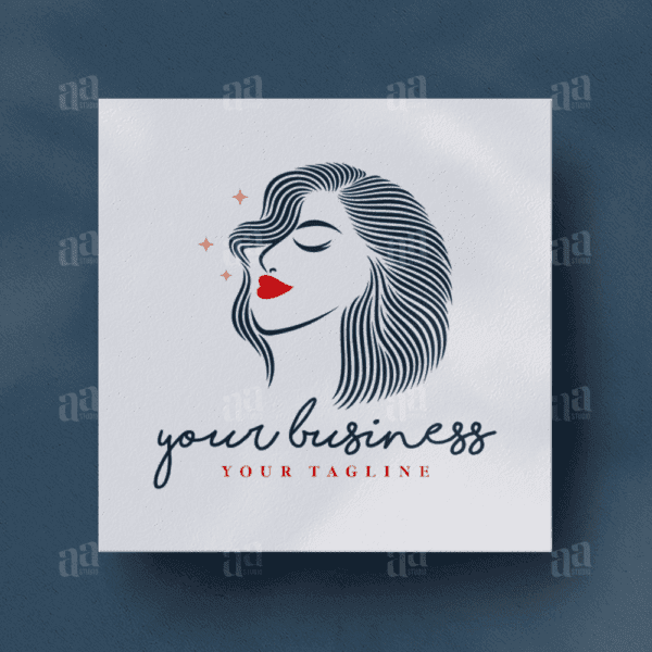 Elegant and Luxury Woman Hair Salon Logo Template, beauty care logo template.