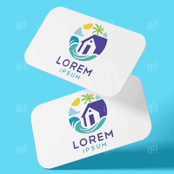 Modern Beach House Logo Template, real estate logo template.