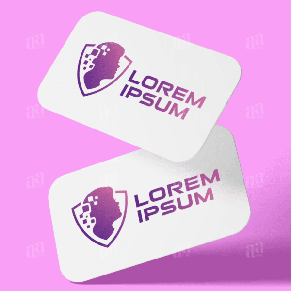 Modern Digital Woman Logo Template, multimedia logo template.