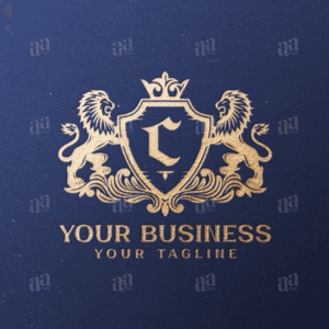 Letter C Lion Coat Of Arms Logo Template