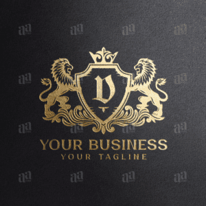 Letter D Lion Coat Of Arms Logo Template