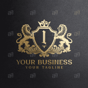 Letter I Lion Coat Of Arms Logo Template
