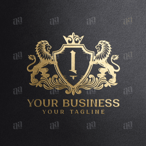 Elegant Letter I Lion Coat Of Arms, luxury logo template.