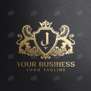 Letter J Lion Coat Of Arms Logo Template