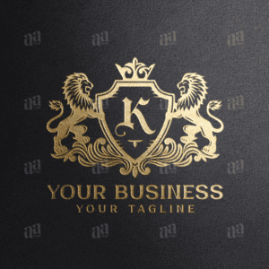 Letter K Lion Coat Of Arms Logo Template