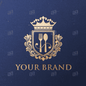 Luxury Cafe Shield Decorative Logo Template