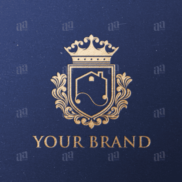 Elegant and Luxury House Shield Decorative Logo Template, real estate logo template.