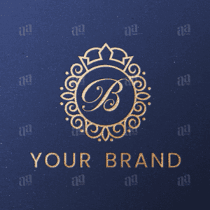 Luxury Letter B Circle Crown Ornament Logo Template