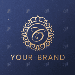 Luxury Letter C Circle Crown Ornament Logo Template