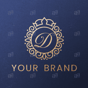 Luxury Letter D Circle Crown Ornament Logo Template