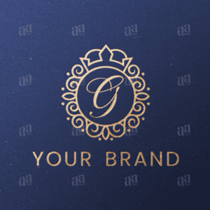 Luxury Letter G Circle Crown Ornament Logo Template
